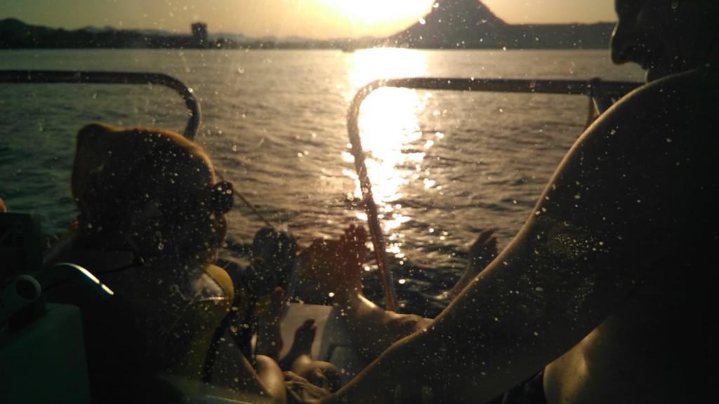 puesta de sol desde barco Jávea